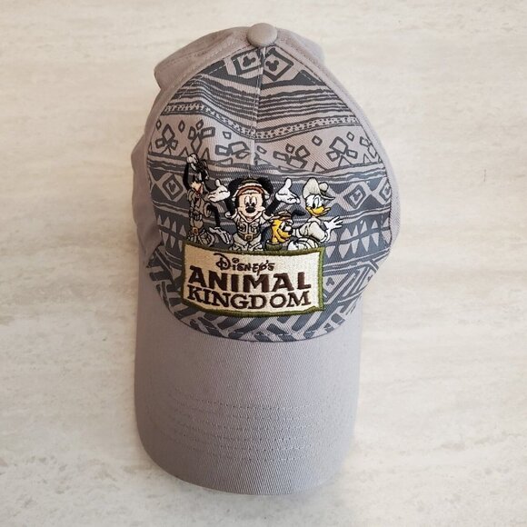 Disney Animal Kingdom Hat Baseball Cap Gray Size Youth‎ Mickey Mouse Hook & Loop - Picture 1 of 8
